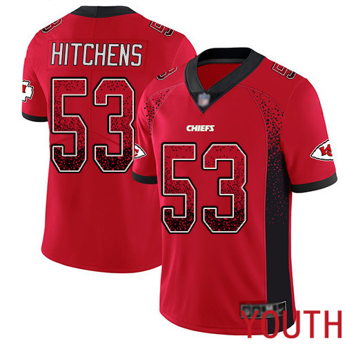 Youth Kansas City Chiefs 53 Hitchens Anthony Limited Red Rush Drift Fashion Nike NFL Jersey